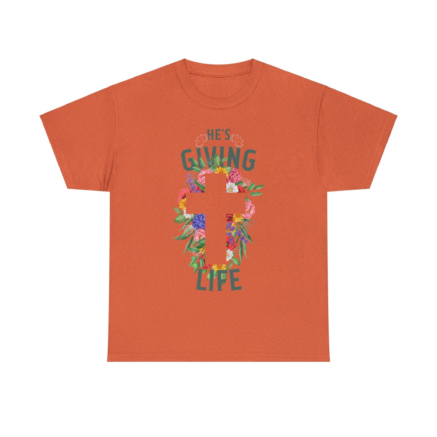 He's Giving Life Heavy Cotton Tee