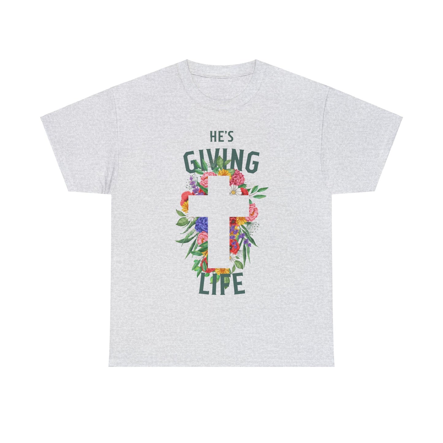 He's Giving Life Heavy Cotton Tee