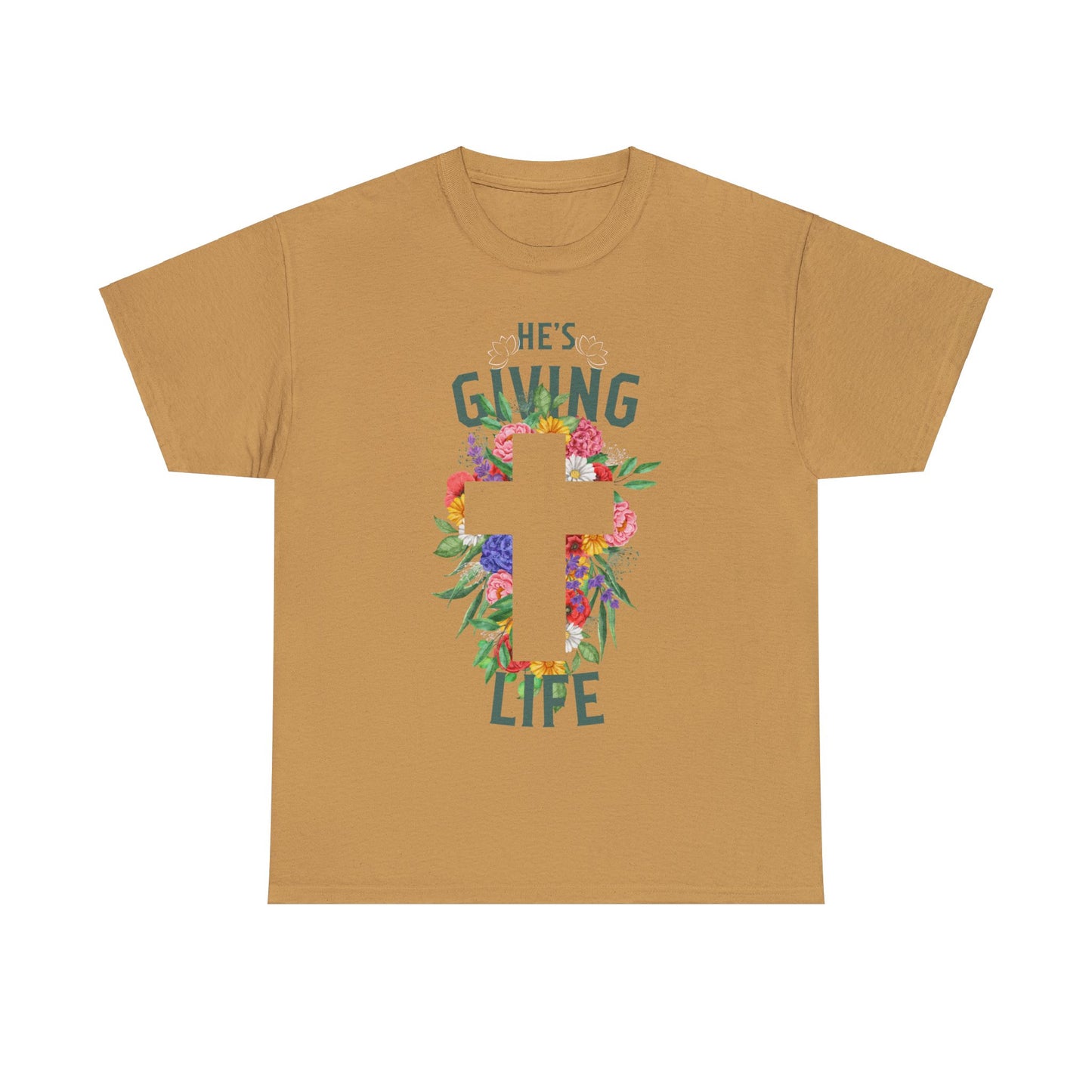 He's Giving Life Heavy Cotton Tee