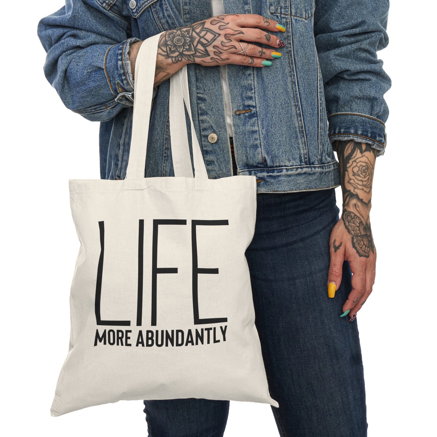 Life More Abundantly Natural Tote Bag
