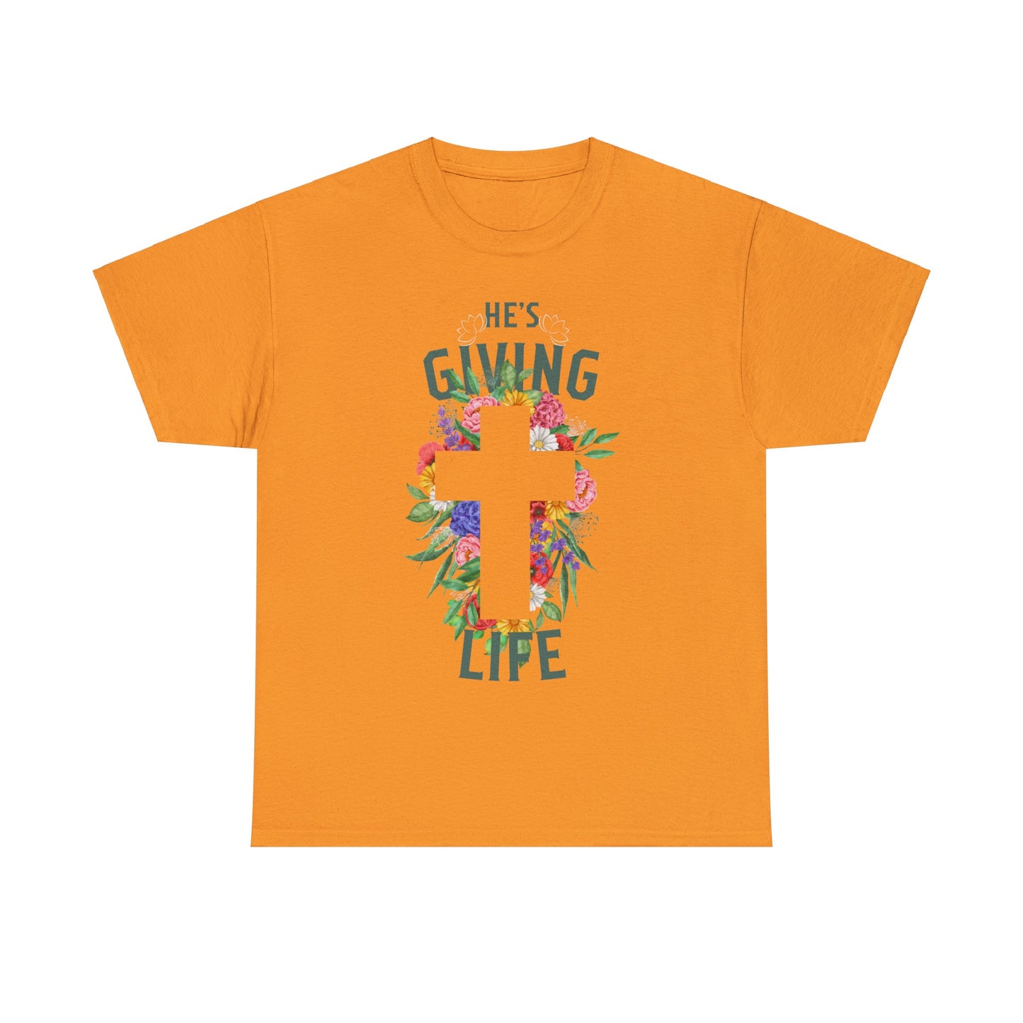 He's Giving Life Heavy Cotton Tee