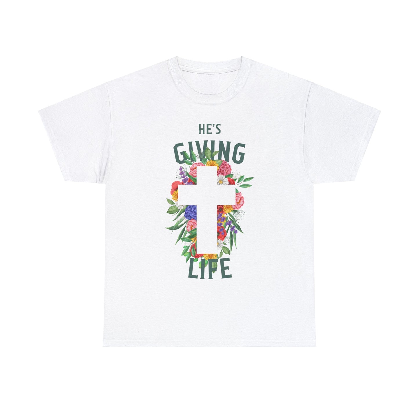 He's Giving Life Heavy Cotton Tee